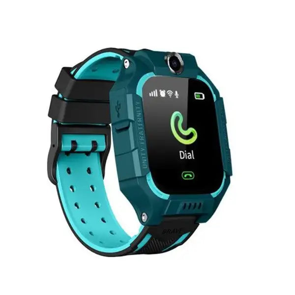 Zotify kinder GPS horloge in blauw en zwart, robuuste smartwatch met belfunctionaliteit, geschikt voor kinderen, voor veiligheid en verbinding met ouders.
