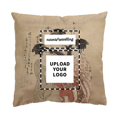 Custom Printed Japanese Art Ukiyo-e Kitagawa Utamaro's Three Beauties of the Present Day Pillow 16x16 pr105 custom logo brand name