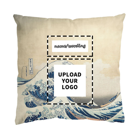 Custom Printed Japanese Ukiyo-e Katsushika Hokusai's the Great Wave off Kanagawa Pillow 16x16 Pr105 Custom Logo Brand Name