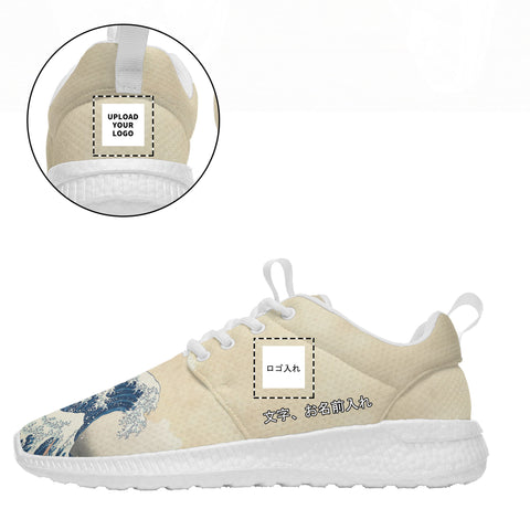 Custom Printed Sneakers BLD1: Ukiyo-e Katsushika Hokusai's the Great Wave off Kanagawa Sport Shoes Custom Logo Brand Name