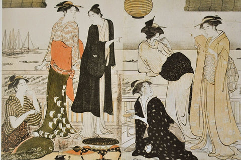 japanese ukiyo-e matchmaking by president kiyonaga Torii