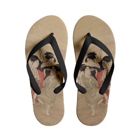 personalized design japanese retro art style custom printed ukiyo-e footwear three beauties of the present day slippers 1916 5