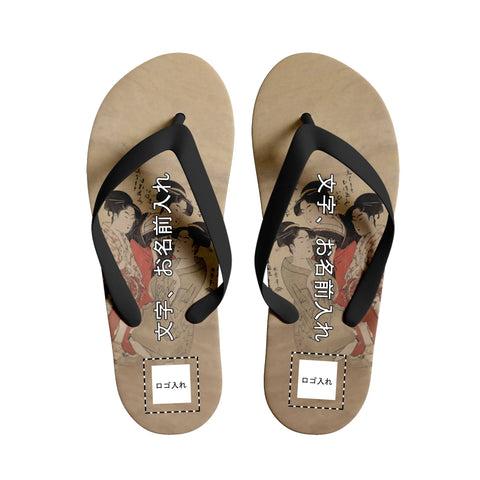 personalized design japanese retro art style custom printed ukiyo-e footwear three beauties of the present day slippers 1916 custom logo brand name