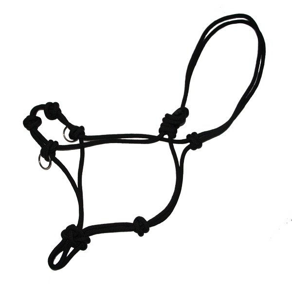 Side Pull Rope Halter Horse, Burgundy Crystals on Noseband #26206
