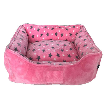 Cama Rosa c/Estrelas para Cão e Gato