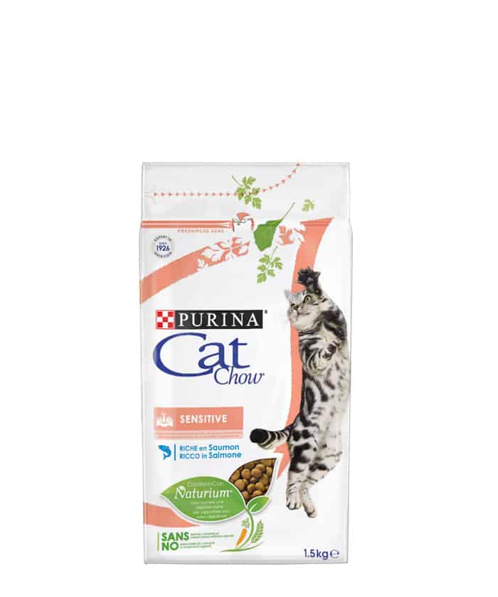 Cat Chow Sensitive Salmão 1.5Kg - Ração Seca para Gato com Sensibilidades