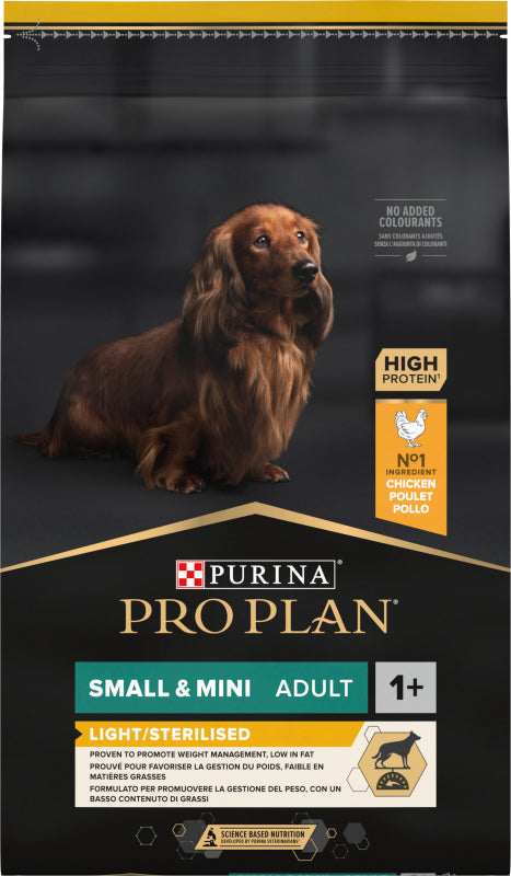 Pro Plan Small Light Sterilised 3Kg - Ração Seca de Frango para Cão Esterilizado ou Manutenção de Peso de Porte Pequeno