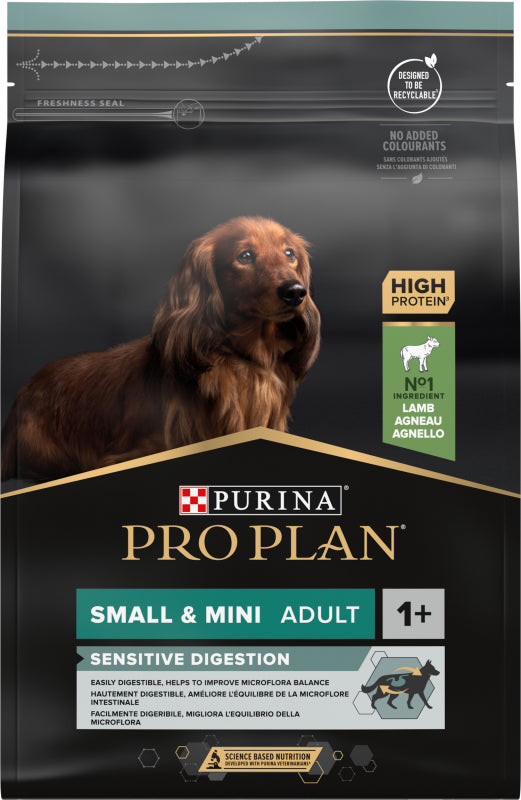 Pro Plan Small e Mini Digestive Borrego 3Kg - Ração Seca para Cão de Porte Pequeno com Sensibilidades Digestivas