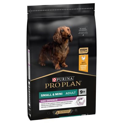 Pro Plan Small e Mini Adulto 9+ 3Kg - Ração Seca de Frango para Cão Sênior de Porte Pequeno