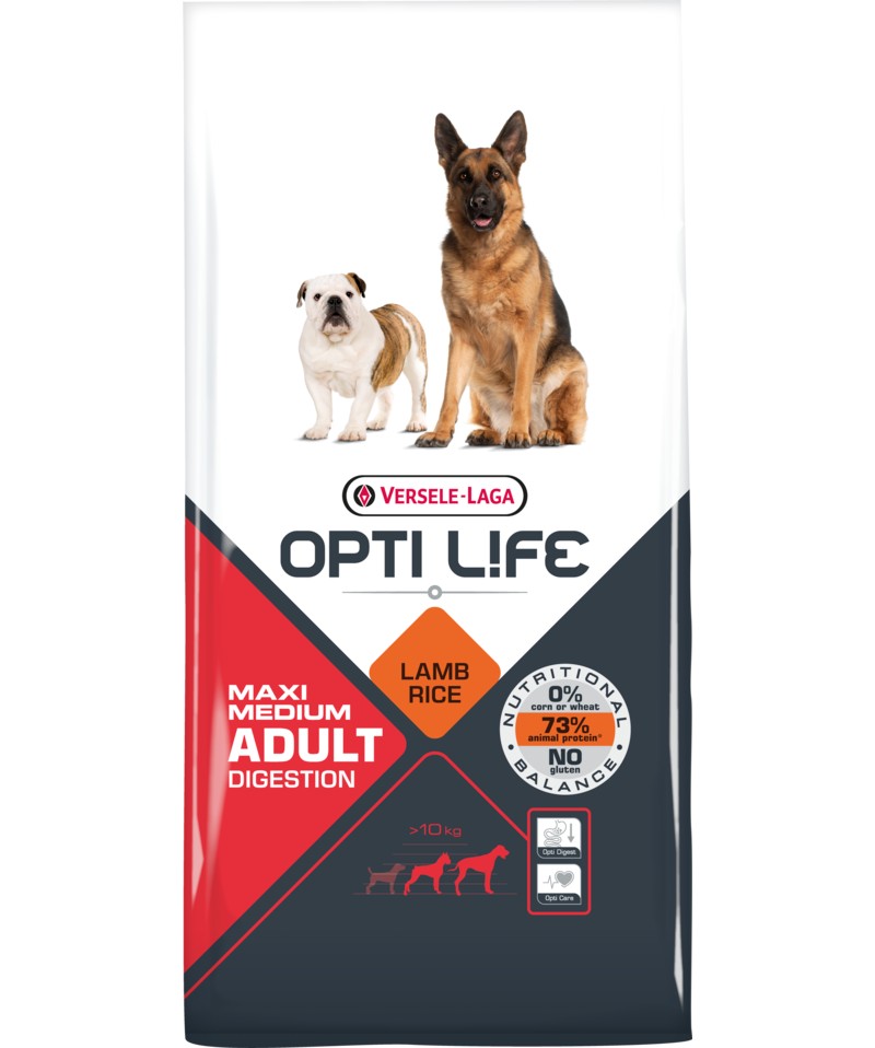 Opti-Life Digestive 12.5Kg - Ração Seca para Cão de Borrego