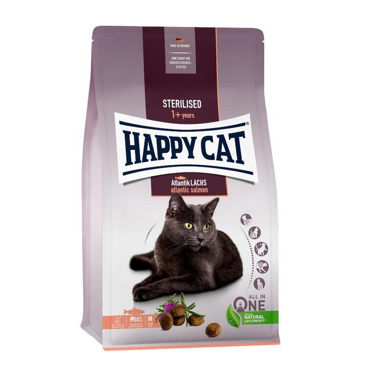 Happy Cat Sterilised Salmao 1.3Kg - Ração Seca para Gato Esterilizado