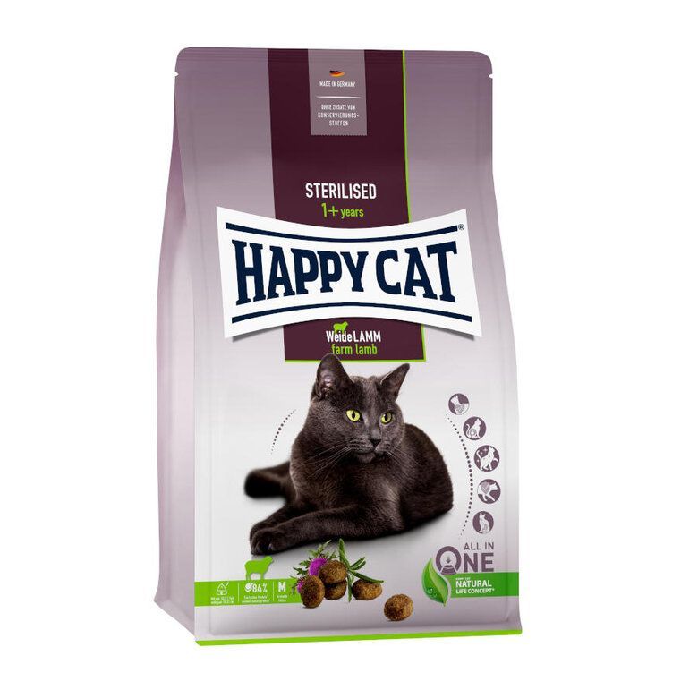 Happy Cat Sterilised Borrego 1.3Kg - Ração Seca para Gato Esterilizado