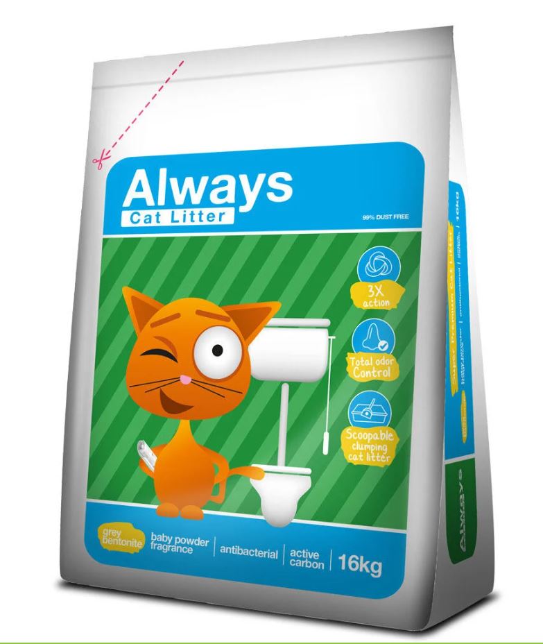 Always Cat Litter 3xAction16Kg - Areia Aglomerante para Gato