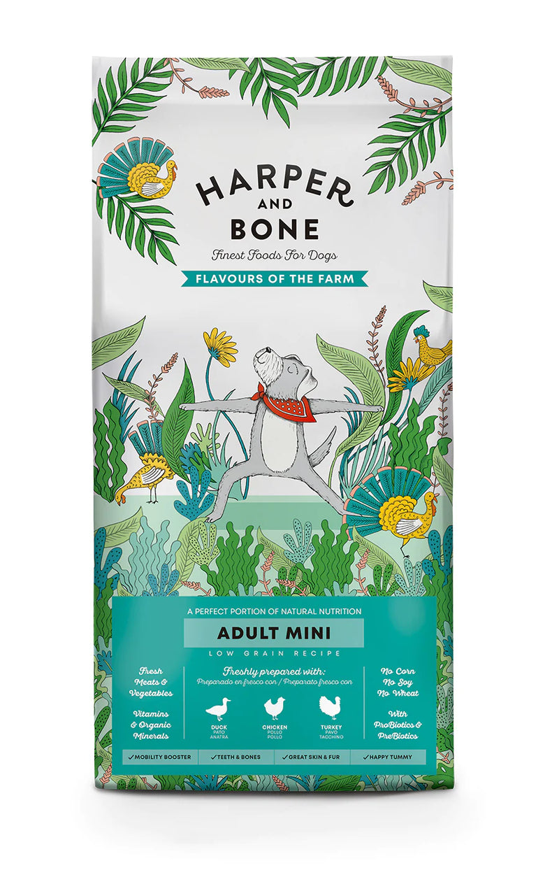 Harper E Bone Adult Mini Flavours of the Farm 2Kg - Raçaõ Seca para Cão de Porte Pequeno