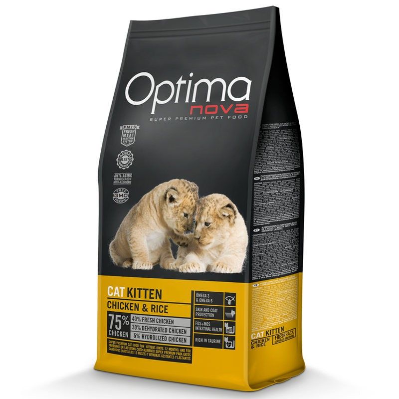 Optima Nova Cat Kitten 2Kg - Ração Seca de Frango para Gatinhos