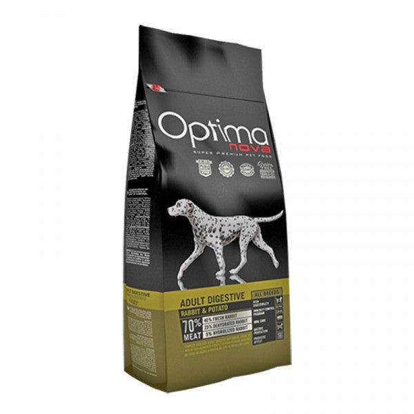 Optima Nova Adult Digestive - Ração Seca  de Coelho Grain Free para Cão