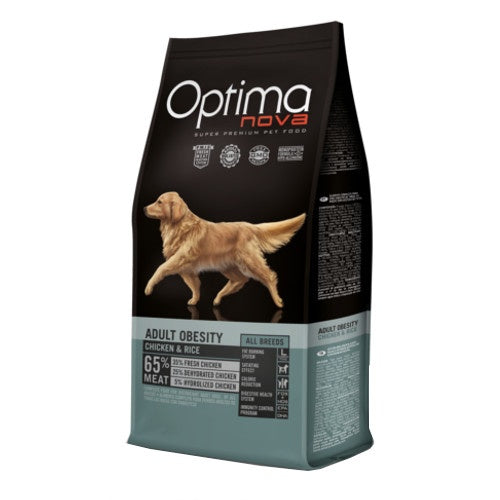 Optima Nova Adulto Obesity 2Kg - Ração Seca de Frango para Cão para Perda de Peso