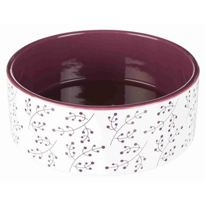 Trixie Gamela Ceramica Branco e Lilas - Comedouro para Cão e Gato