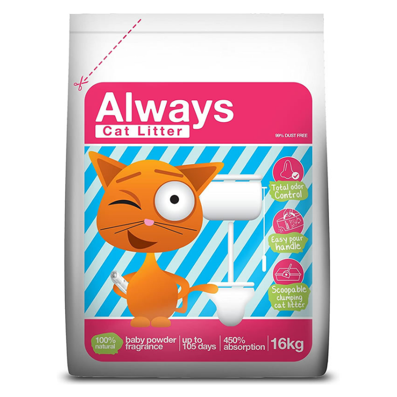 Always Cat Litter 16Kg - Areia Aglomerante para Gato