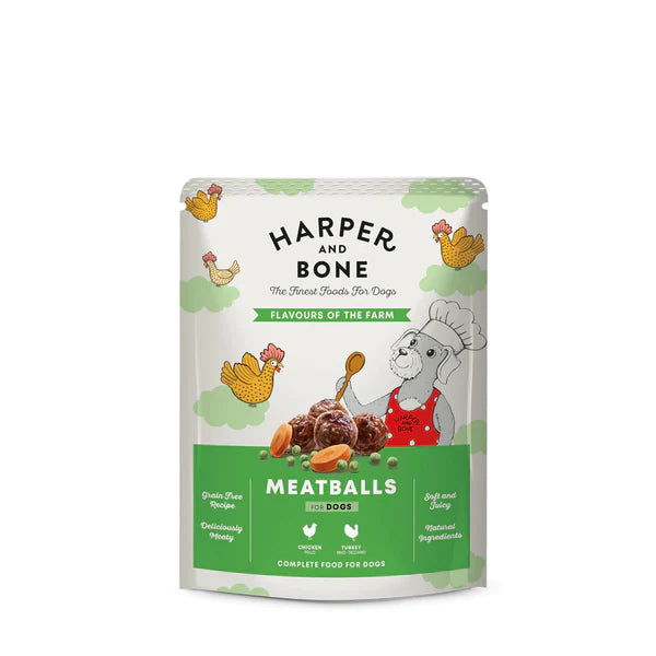 Haper e Bone Almondegas 300g - Comida Húmida Grain Free para Cão
