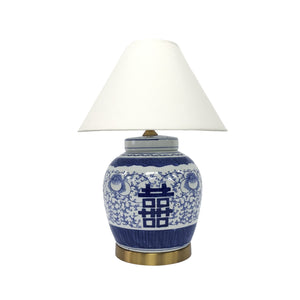 antique blue and white lamp