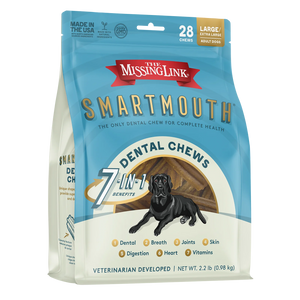 Smartmouth Dental Chews for DOGS!! 28 CT - XLARGE!!! - CHOMP DOG BOUTIQUE