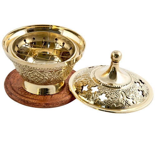 Brass Ornate Vintage Incense Burner with Handle 3 Inch – ShopCoolJunk