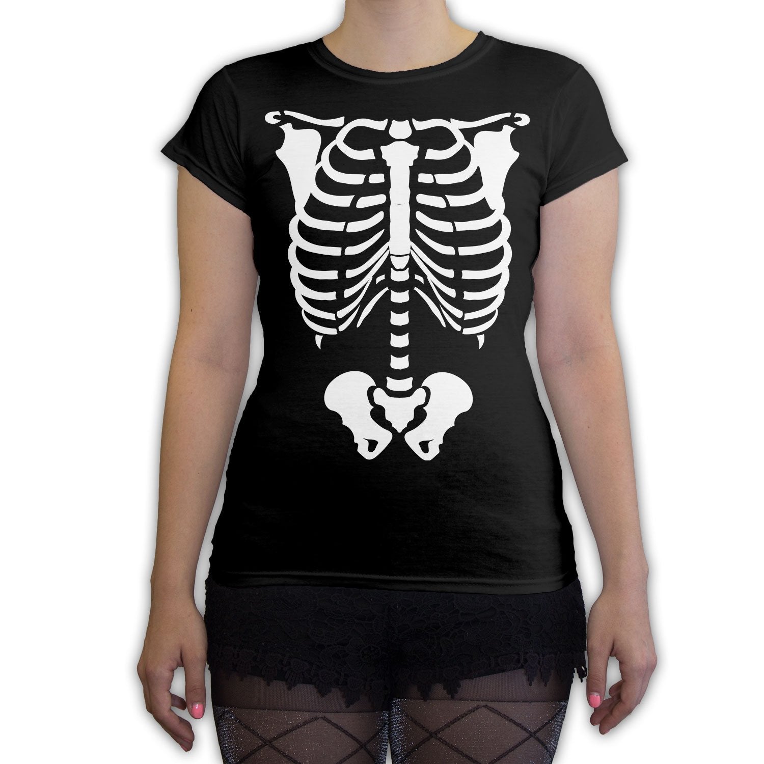 Function - Skeleton Rib Cage Body Costume Women's Fashion T-Shirt