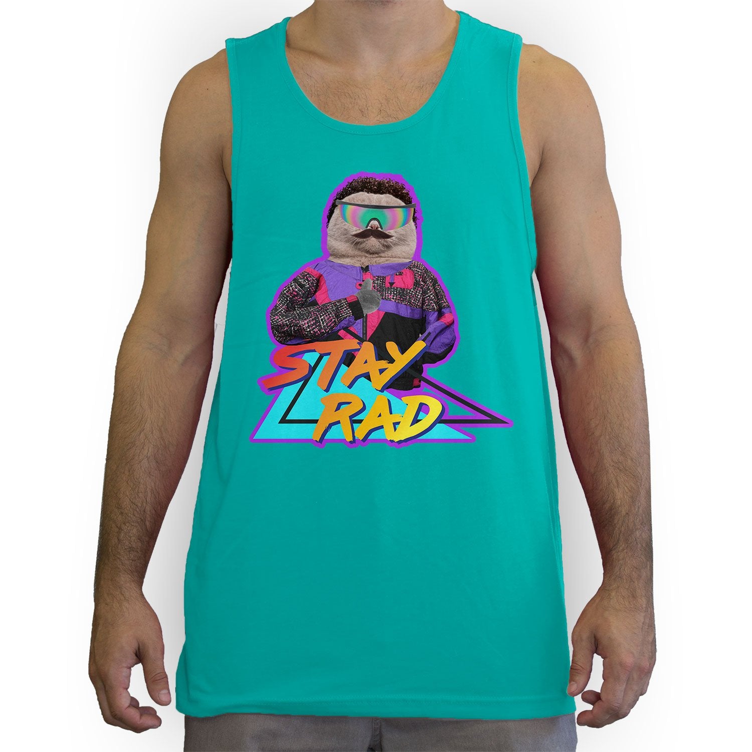 Function - Stay Rad 80's Cat Men's Fashion Tank Top