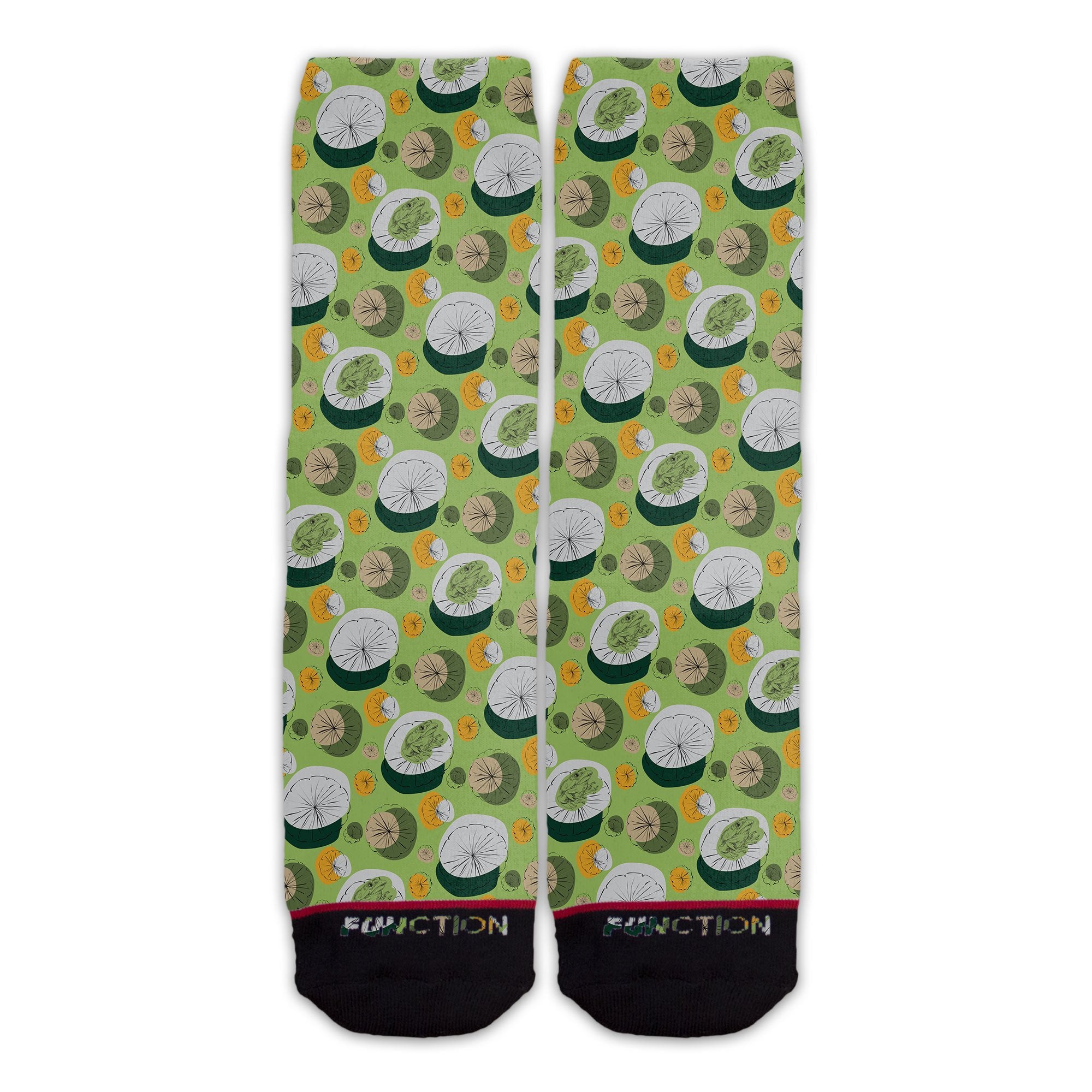 Function - Lily Pads and Frogs Green Animal Unisex Crew Socks