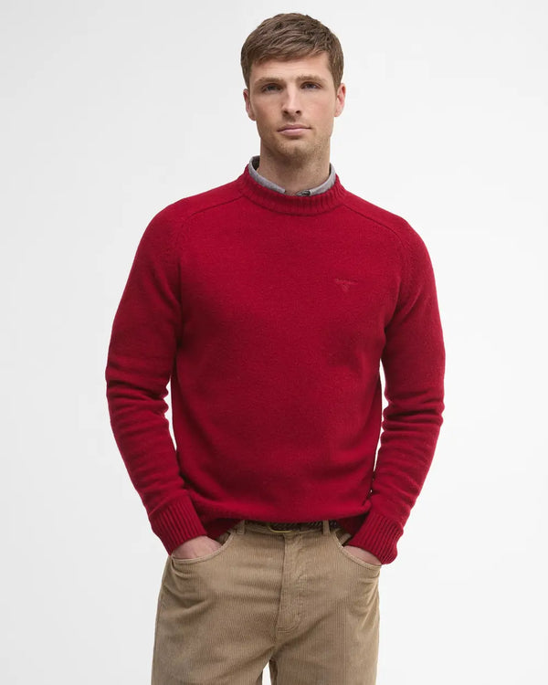 Barbour Men's Grangetown Crew Neck Jumper in Biking Red