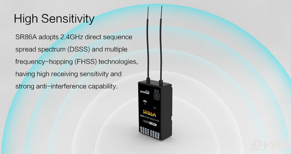 Detrum SR86A 8CH 2,4 GHz Empfänger mit hoher Empfindlichkeit