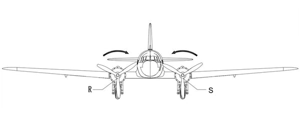 Dynam DYP-1026 10,5 x 8 x 4 4-Blatt-Flugzeug-Nylon-Propellerfigur