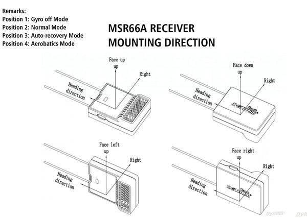 Detrum MSR66A 6CH 2.4Ghz Mini Receiver Flight Mode
