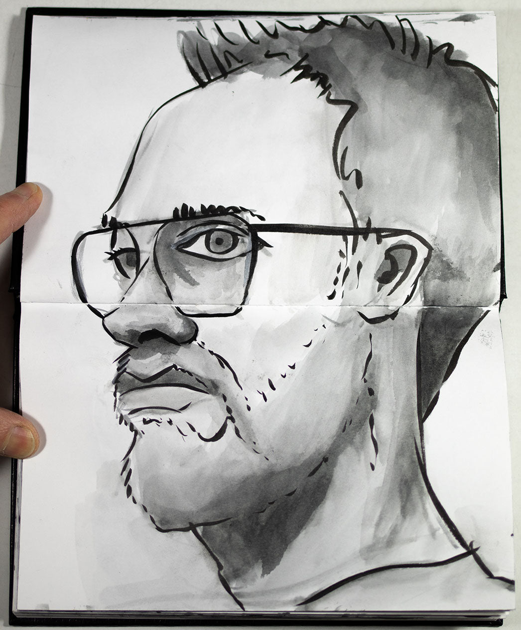 Will J Bailey Blog Ink Wash Painting Sketchbook Quick Portrait