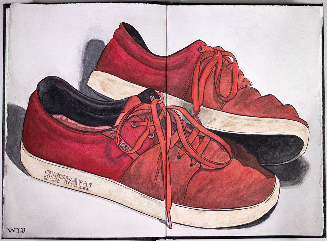Will J Bailey Blog Watercolour Paper Sketchbook Red Shoes