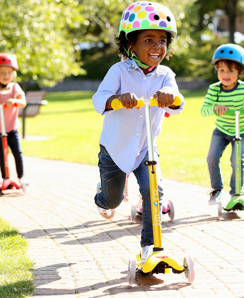 yellow mini micro scooter