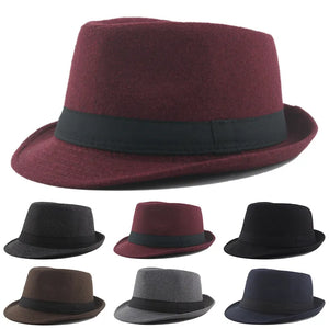 Men Short Brim Felt Fedoras Hat - Spark 
