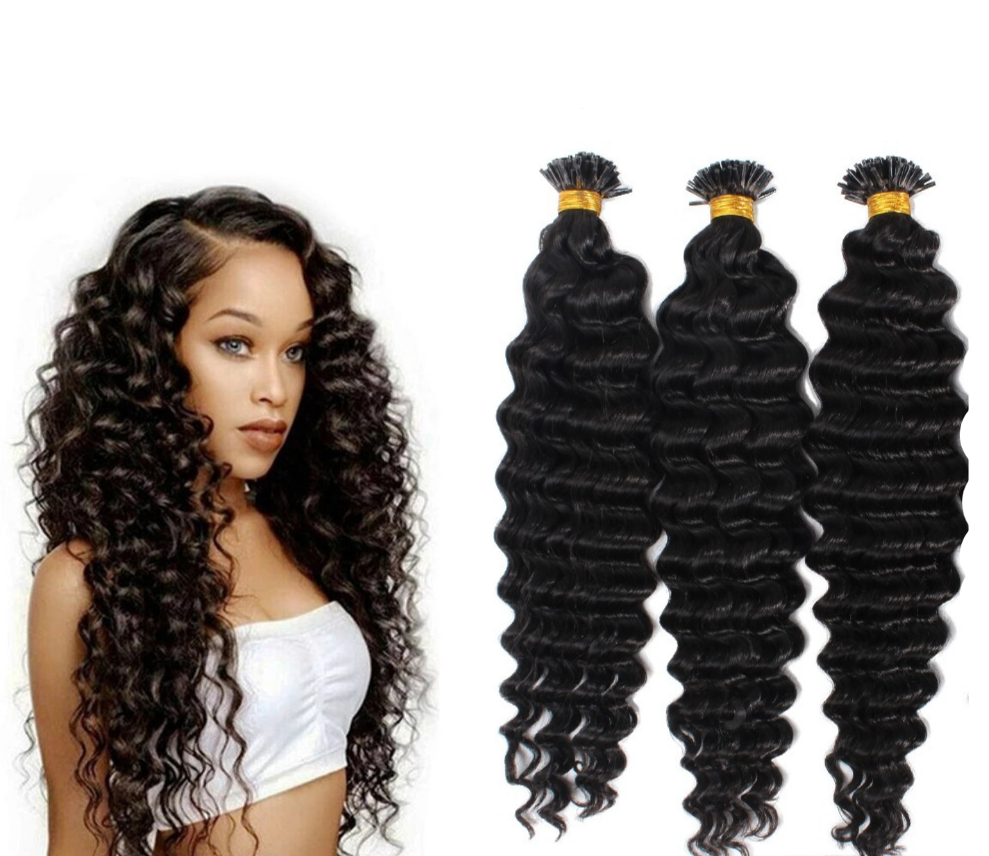Brazilian Deep Wave Human Hair i Tip