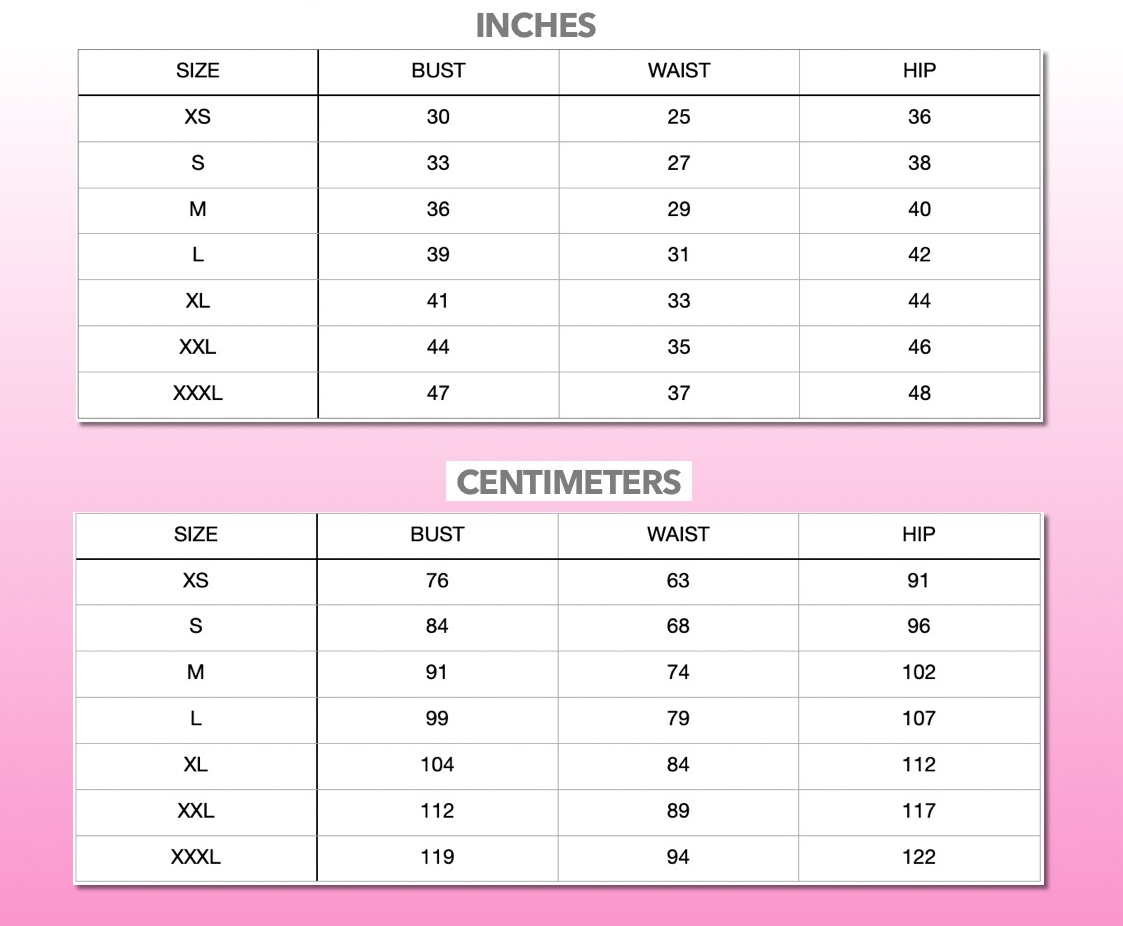 Sizing Chart – Patterns For Less