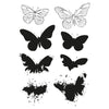 Sizzix A5 Clear Stamps Set 8PK w/2PK Framelits Die Set Painted Pencil Butterflies by 49 and Market