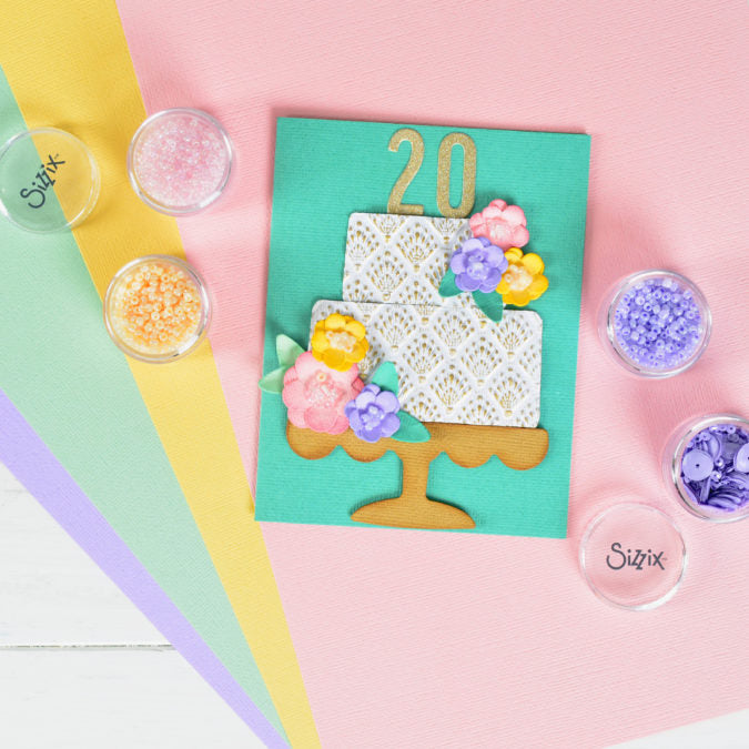 Complete 20th Sizzix Birthday Card