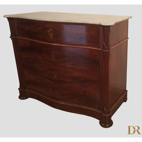 Louis Philippe chest of drawers in mahogany feather