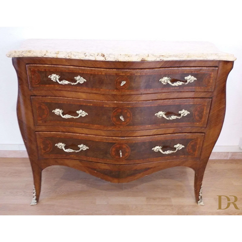3-drawer chest of drawers in Louis XV style