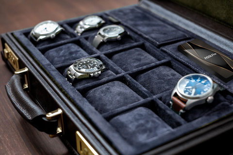 expensive watches in a suitcase
