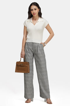 Picture of Nolan|Viscose Ribbed Knit Crop Polo Vest