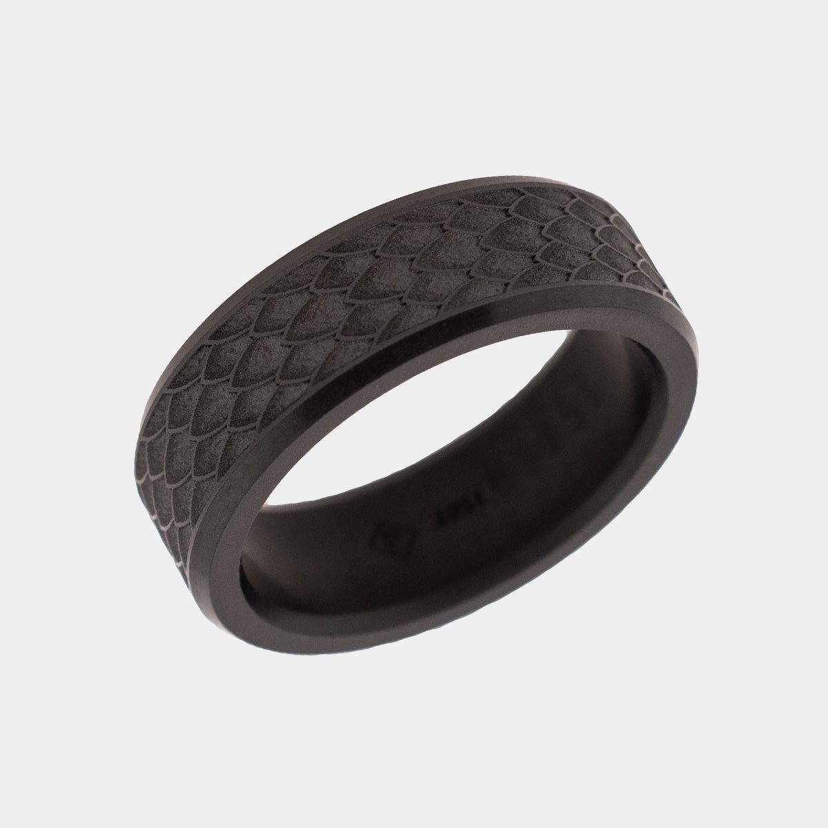 Kratos Solid Black Diamond Ring & Custom Laser Pattern