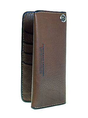 Mens Western Rodeo Wallet/Brown/Bison/Tooled/USA made/ Coronado Leathe