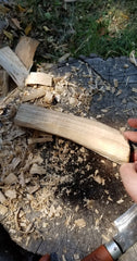 Wooden machete handle rough shaped out