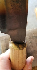 continued fitting and refitting of parang machete handle 